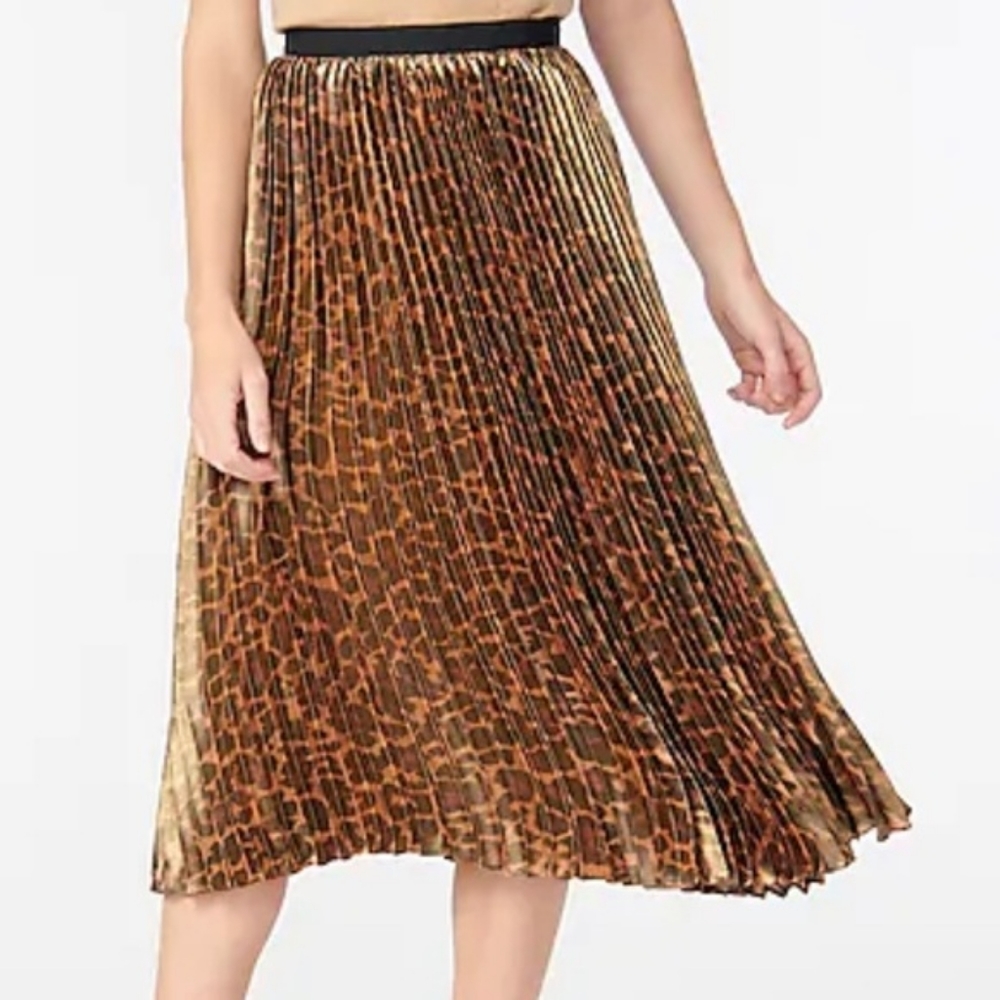 J Crew metallic pleated skirt - NWT!